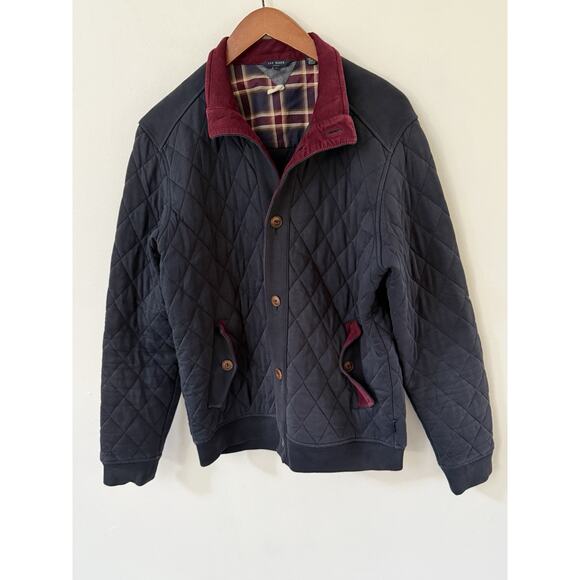 TED BAKER London Coat Jacket Size 4 Blue Quilted Full Zip Front Casual Career - Picture 1 of 14